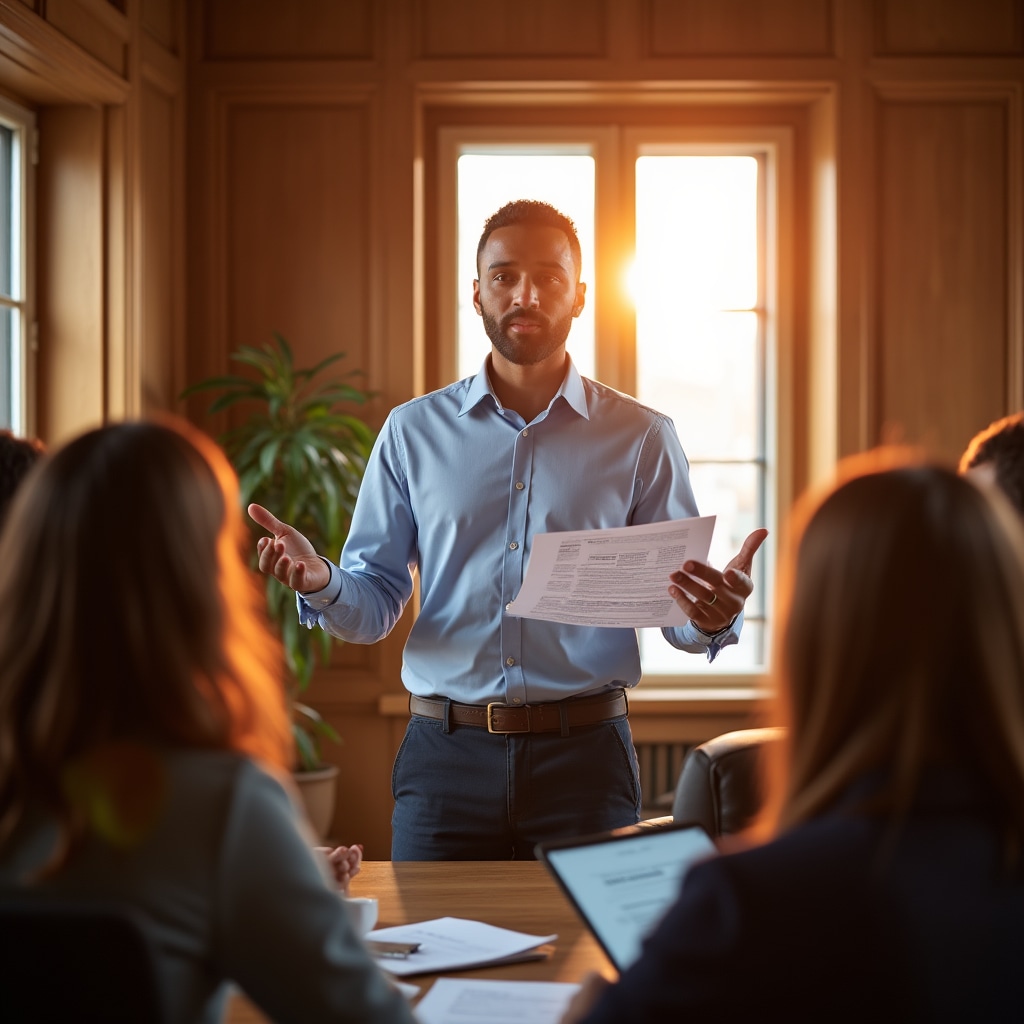 Facilitátor kurzu vysvetľuje prístup k hodnoteniu výkonnosti účastníkom workshopu